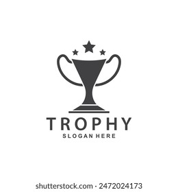 trophy logo vector design  trophy logo for tournament winners and championship awards