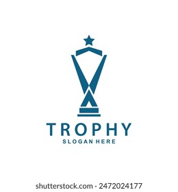 trophy logo vector design  trophy logo for tournament winners and championship awards