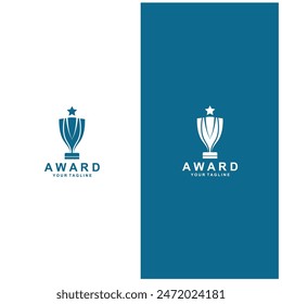 trophy logo vector design  trophy logo for tournament winners and championship awards