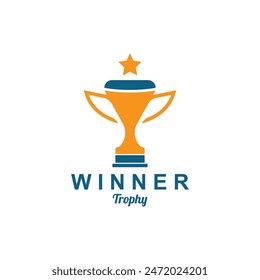 trophy logo vector design  trophy logo for tournament winners and championship awards