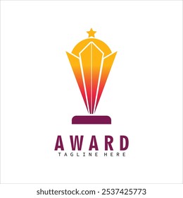 logotipo do troféu logotipo do vetor design do troféu para os vencedores do torneio e prêmios do campeonato