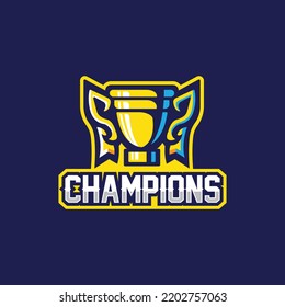 Trophy logo vector. Esport logo.