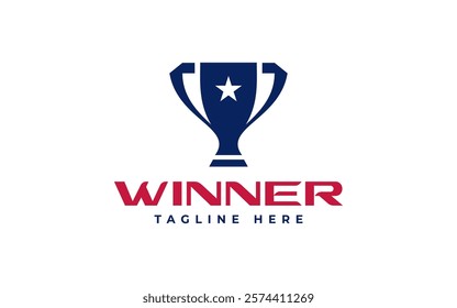 trophy logo vector illustration, winner award logo template