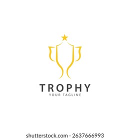trophy logo vector illustration  winner award logo template