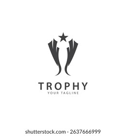 trophy logo vector illustration  winner award logo template
