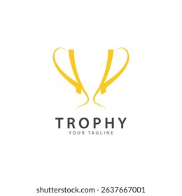 trophy logo vector illustration  winner award logo template