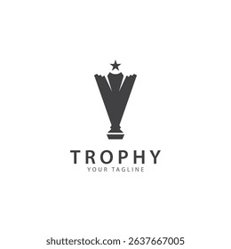 trophy logo vector illustration  winner award logo template