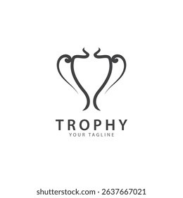 trophy logo vector illustration  winner award logo template