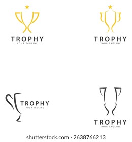 trophy logo vector illustration  winner award logo template