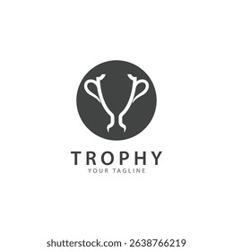 trophy logo vector illustration  winner award logo template