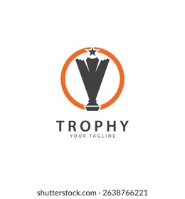 trophy logo vector illustration  winner award logo template