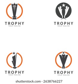 trophy logo vector illustration  winner award logo template