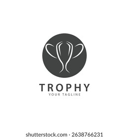 trophy logo vector illustration  winner award logo template