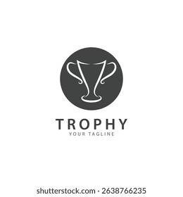 trophy logo vector illustration  winner award logo template