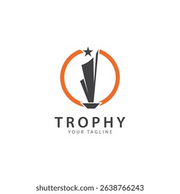 trophy logo vector illustration  winner award logo template