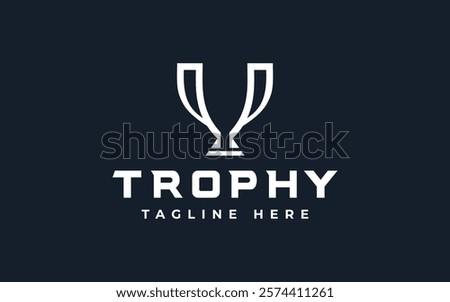 trophy logo vector illustration, winner award logo template