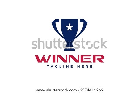 trophy logo vector illustration, winner award logo template