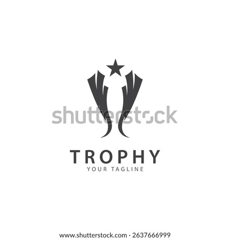 trophy logo vector illustration  winner award logo template