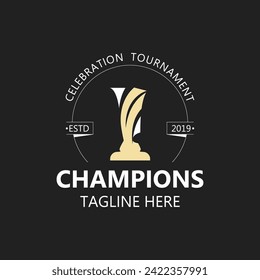 Trophy Logo winner, Sports Tournament Championship Cup Design. minimalist emblem sport, club shop simple icon