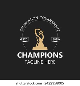 Trophy Logo winner, Sports Tournament Championship Cup Design. minimalist emblem sport, club shop simple icon