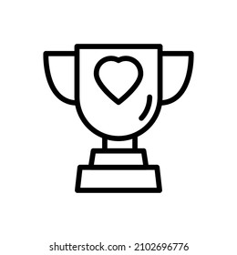 trophy love cup icon logo vector line style