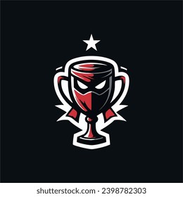 Trophy mascot and symbol logo design 
