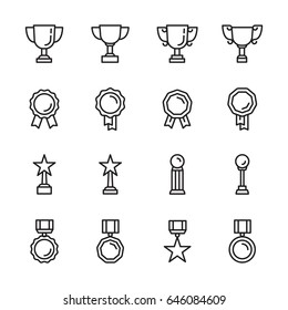 Trophy, medal, award icon vector pack