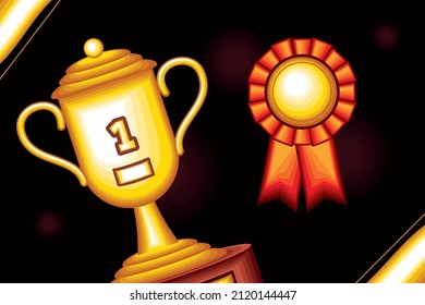 diseño de premios trofeo y medalla
