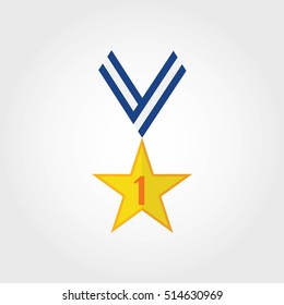 Trophy, medal and awards in flat design style. Vector illustration