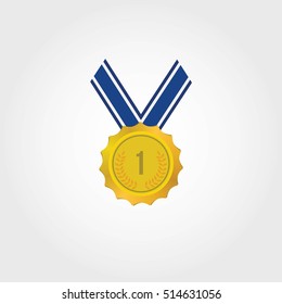 Trophy, medal and awards in flat design style. Vector illustration