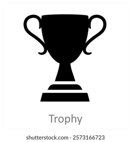 Trophy and medal icon concept