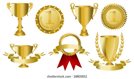 Trophy or medal on isalated white