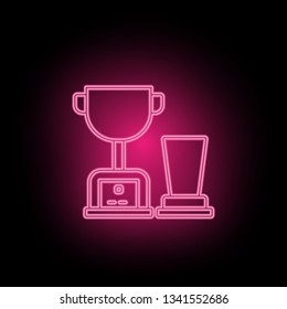 Trophy, mixerneon icon can be used to illustrate topics about SEO optimization, data analytics, website performace - Vector