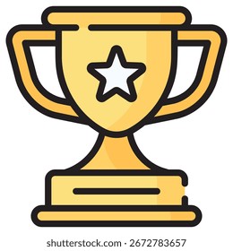 Trophy Modern Vetor Icon - Modelo de Símbolo de Ilustração Mínima para Web Mobile App UI Design