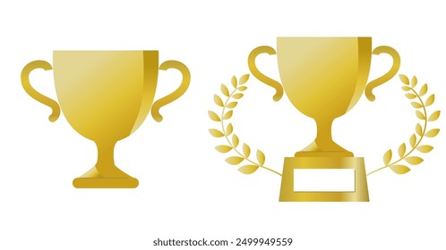 Trophy motif ranking illustration material set