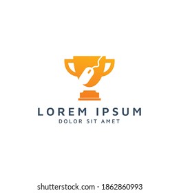 trophy and mouse negative space logo design