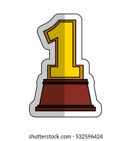 trophy number one award isolated icon vector illustration design