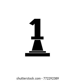 trophy with number one icon. The sign of win Icon. Premium quality graphic design. Signs, symbols collection, simple icon for websites, web design, mobile app on white background