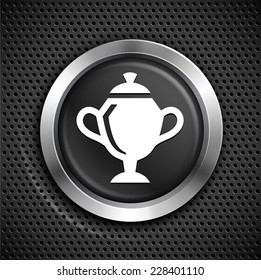 Trophy on Black Round Button