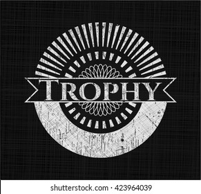 Trophy on blackboard
