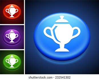 Trophy on Blue Round Button