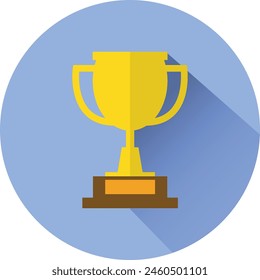 Trophy on a Blue Rounded Background