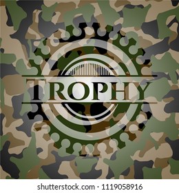 Trophy on camouflage pattern