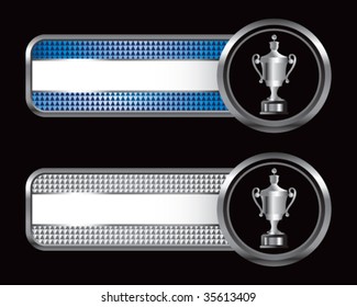 trophy on diamond textured banners