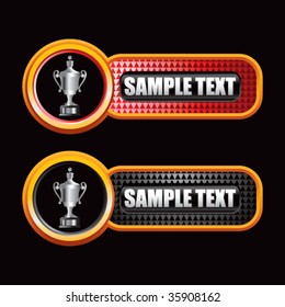 trophy on diamond textured banners