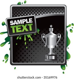trophy on grungy splattered background