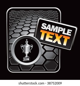 trophy on hexagon background