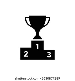 Troféu no Pódio Representando Realização e Sucesso da Equipe