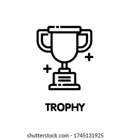 Trophy outline icon style design illustration on white background eps.10