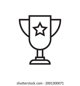 Trophy Outline Icon Vector Illustration